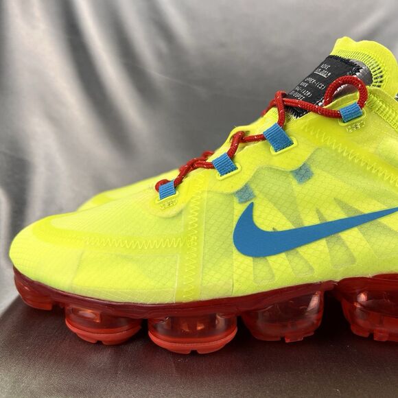 Nike‎ By You Custom Air Vapormax 2019 BQ8775-991 Men’s 10.5 Neon Yellow Red RARE - Picture 11 of 17